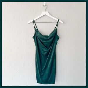 Akira Green Velvet Mini Dress Medium